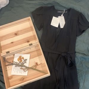 Christy Dawn Autumn wrap dress in night (black)